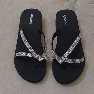 Rockin Black Rhinestone Women's Sandals